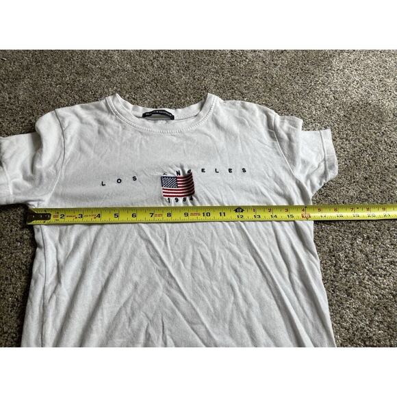 Brandy Melville VINTAGE American Flag Los Angeles Made In Italy White Tee Small - Picture 6 of 6